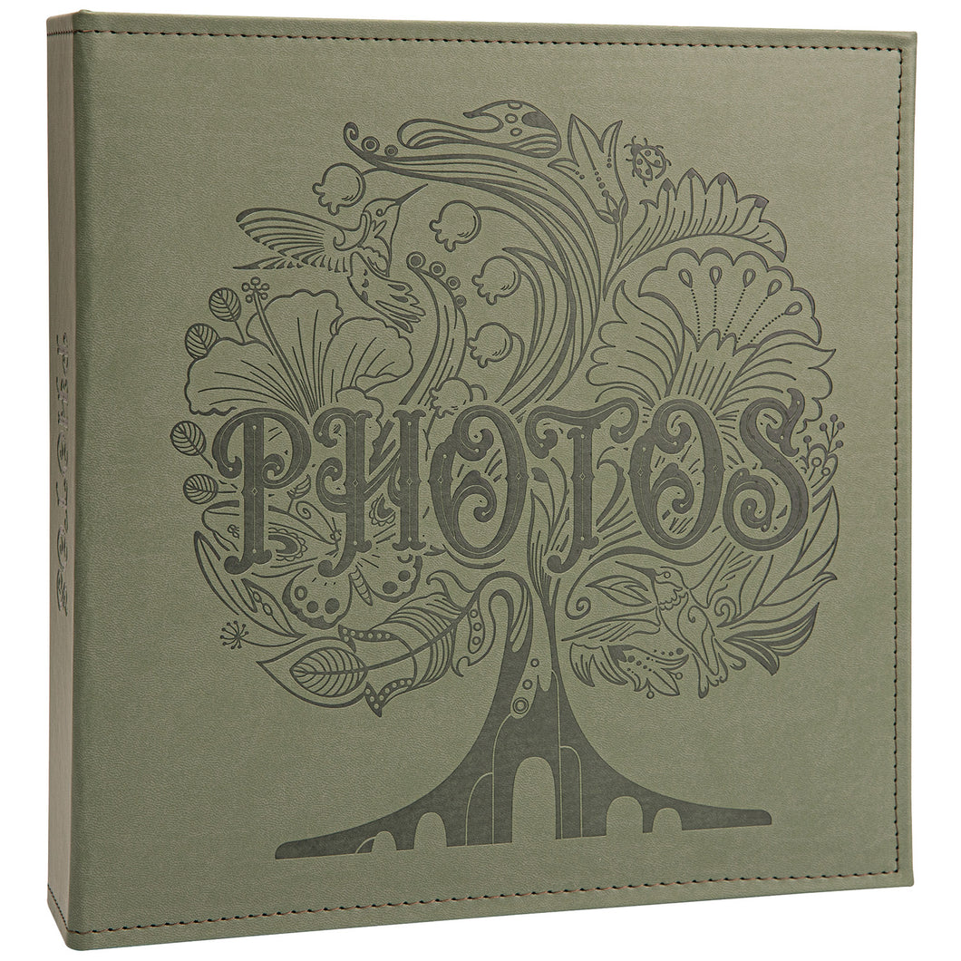 COFICE Photo Album 4x6 - 3 Ring Binder Large Picture Album Book with Index and Divider Sheets - Big Photobook with Acid-Free Pocket Sheets Holds up to 600 Photos - Elegant PU Leather Cover, Dark Green