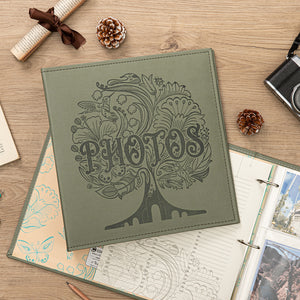COFICE Photo Album 4x6 - 3 Ring Binder Large Picture Album Book with Index and Divider Sheets - Big Photobook with Acid-Free Pocket Sheets Holds up to 600 Photos - Elegant PU Leather Cover, Dark Green