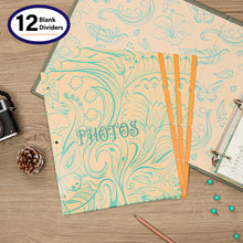Load image into Gallery viewer, COFICE Photo Album 4x6 - 3 Ring Binder Large Picture Album Book with Index and Divider Sheets - Big Photobook with Acid-Free Pocket Sheets Holds up to 600 Photos - Elegant PU Leather Cover, Dark Green
