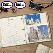Load image into Gallery viewer, COFICE Photo Album 4x6 - 3 Ring Binder Large Picture Album Book with Index and Divider Sheets - Big Photobook with Acid-Free Pocket Sheets Holds up to 600 Photos - Elegant PU Leather Cover, Dark Green
