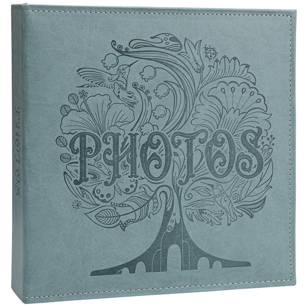 COFICE Photo Album 4x6 - 3 Ring Binder Large Picture Album Book with Index and Divider Sheets - Big Photobook with Acid-Free Pocket Sheets Holds up to 600 Photos - Elegant PU Leather Cover, Aquamarine