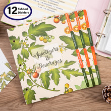 Load image into Gallery viewer, 3 Ring, 8.5x9.5 Recipe Binder, 4x6 Cards and Tabbed Dividers, Tomato Design
