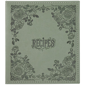 Recipe Book To Write In Your Own Recipes, 8.5x9.5 Recipe Ring Binder with PU faux leather cover, 4x6 Cards and Tabbed Dividers, Dark Green