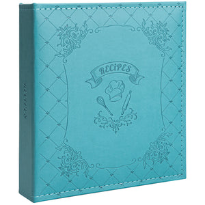 COFICE Recipe Binder Book to Write in Your Own Recipes with Plastic Sleeves, Blank Family Recipe Cards Organizer Kit (Blue)