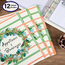 Load image into Gallery viewer, 8x9 Recipe Organizer Binder with Plastic Page Protectors, Garland Design
