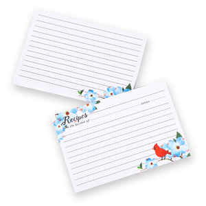 4x6 Inch, Cut Thicken Card Stock Double Sided Recipe Cards, 50-Pack (Bird)