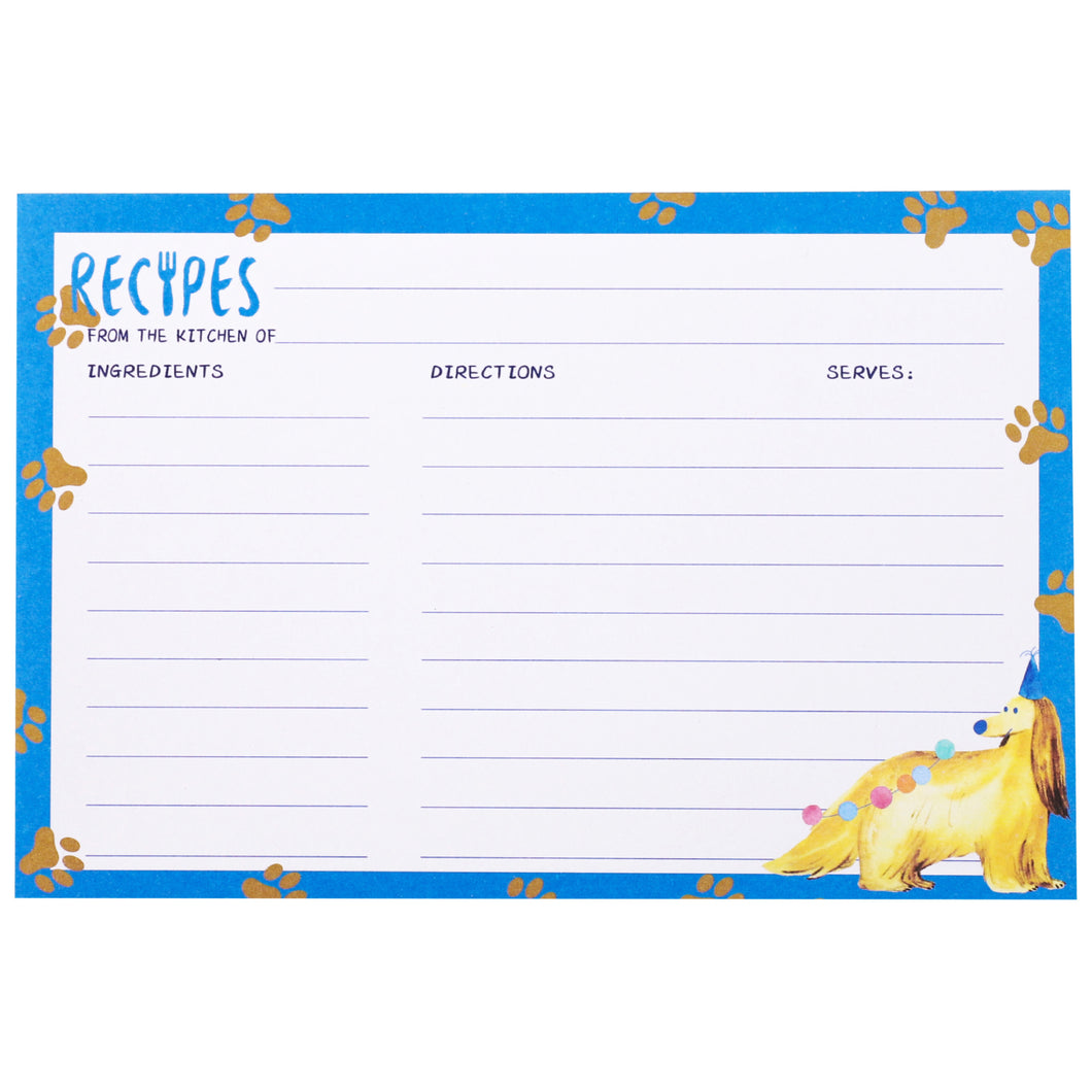 4x6 Inch, Cut Thicken Card Stock Double Sided Recipe Cards, 50-Pack (Dog)