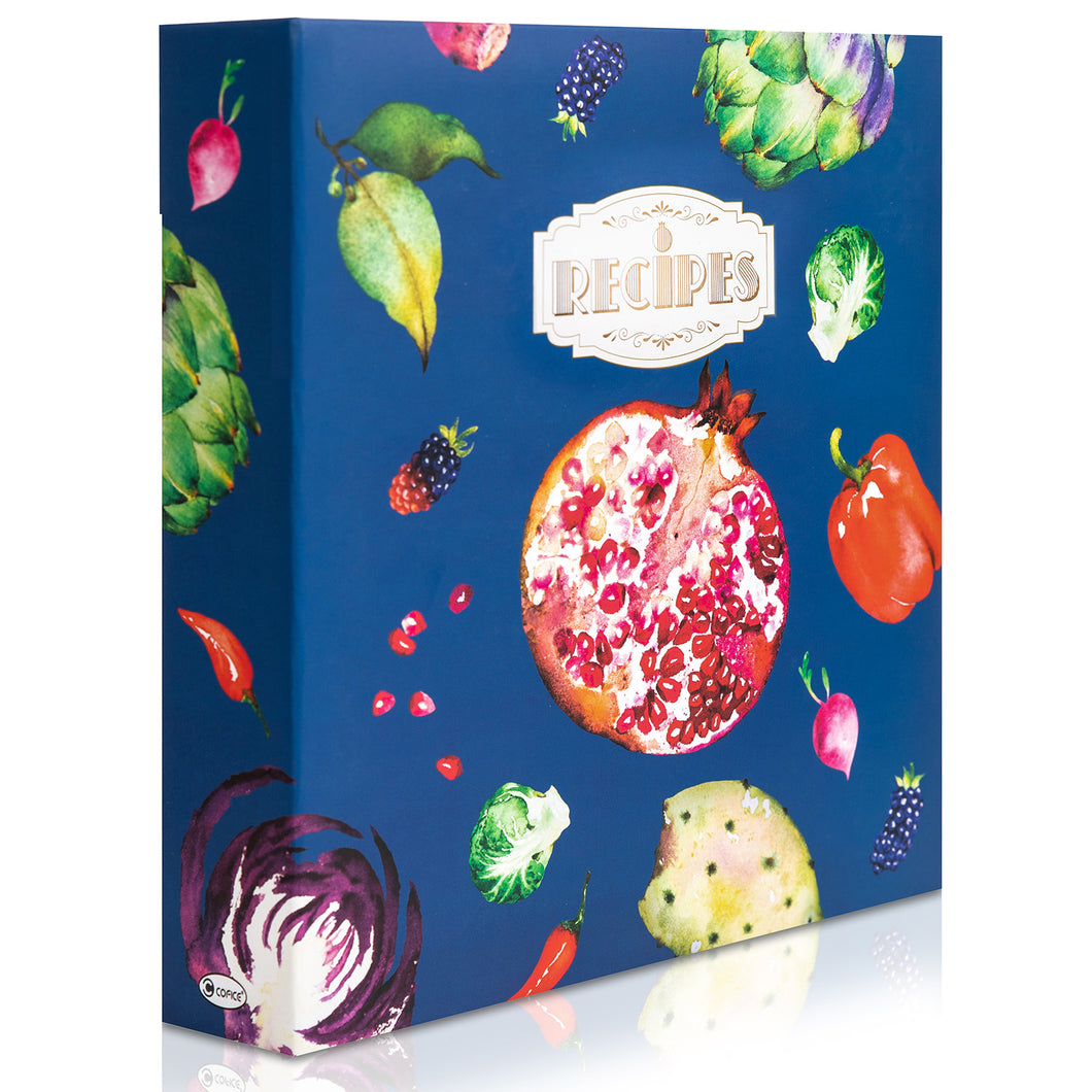 8.5x11 Full Page, Recipe Books to Write In 3 Ring Binder, Vegetables Design