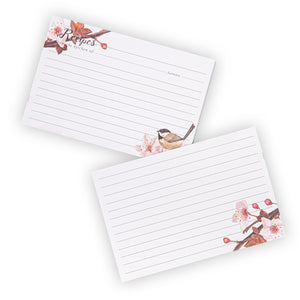 COFICE Recipe Cards 4x6 Inch, Cut Thicken Card Stock Double Sided Recipe Cards, 50-Pack (Flower)