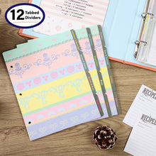 Load image into Gallery viewer, COFICE Recipe Binder – Recipe Book To Write In Your Own Recipes, 8.5x9.5 Recipe Ring Binder with PU Faux Leather Cover, 4x6 Cards and Tabbed Dividers, Pink
