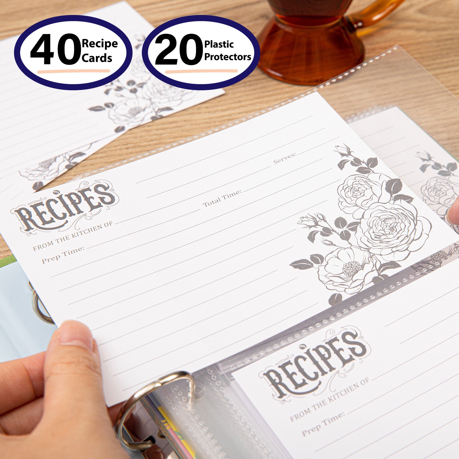 Recipe Book To Write In Your Own Recipes, 8.5x9.5 Recipe Ring Binder w COFICE Recipe Book To Write In Your Own Recipes, 8.5x9.5 Recipe Ring Binder w COFICE