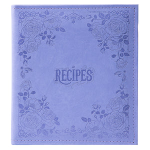 COFICE Recipe Book To Write In Your Own Recipes, 8.5x9.5 Recipe Ring Binder with PU faux leather cover, 4x6 Cards and Tabbed Dividers,Purple